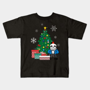 Sans Around The Christmas Tree Undertale Kids T-Shirt